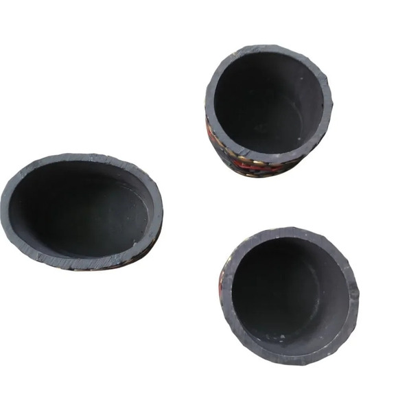 Tealight Candle Holder Set of 3 Aztec Mayan Style Resin - Picture 5 of 6